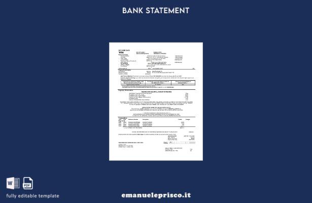 modello word di estratto conto della carta di credito bancaria USA Wells Fargo i